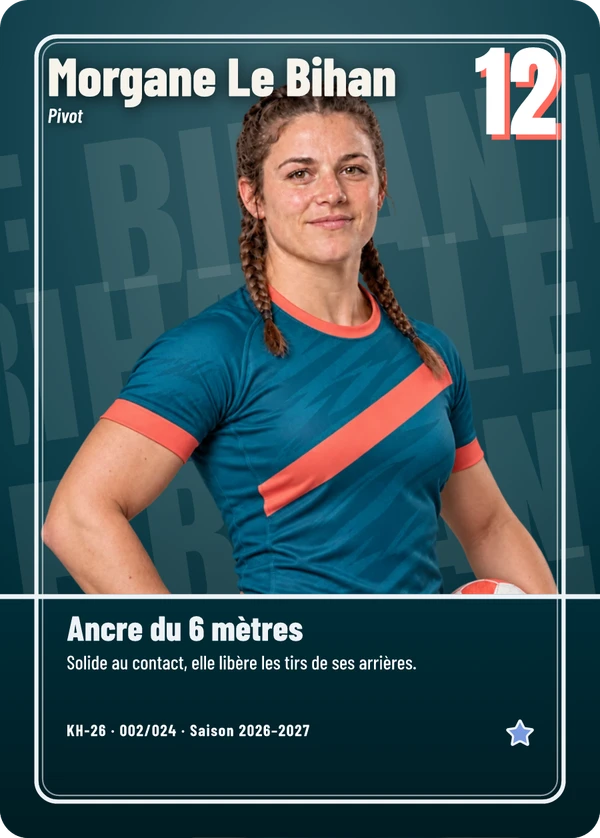 Carte Pleine image de Morgane Le Bihan, joueuse fictive de Kerlann Handball Féminin
